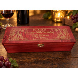 Personalised Engraved Wooden Wine Gift Box