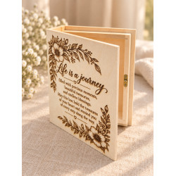 Lockable Wooden Keepsake Book Box – Life Is a Journey