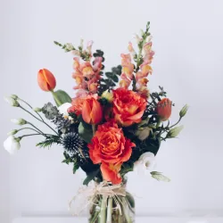 Sunset Rose & Tulip Arrangement