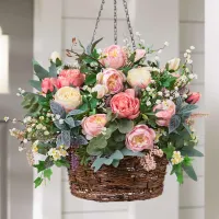 Blush Cottage Hanging Basket