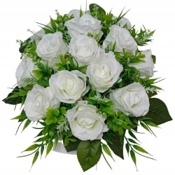 White Rose Remembrance Pot